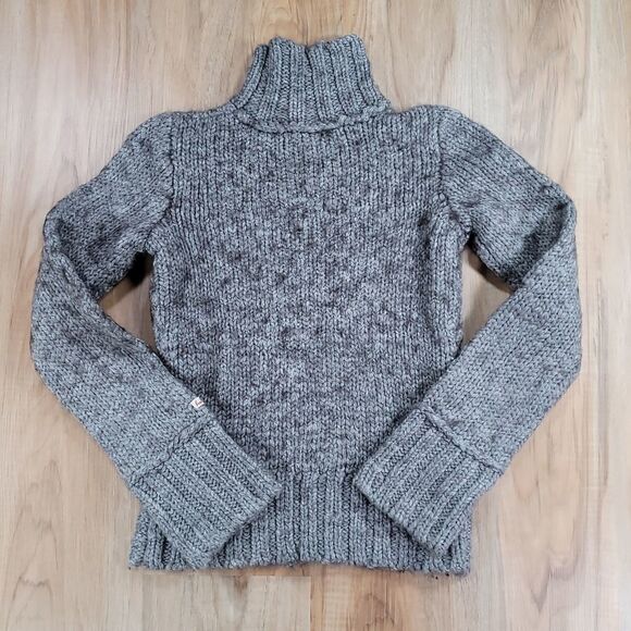 🔸️Hollister Gray Thick Wool Blend Mock Neck Sweater Small - Picture 2 of 8